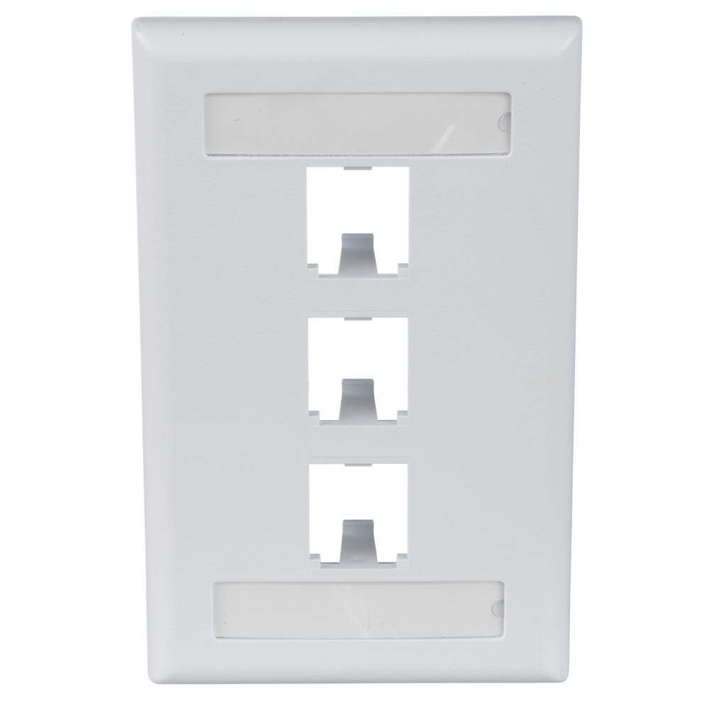 Mini-Com®, Classic, Faceplate, 3 port, White