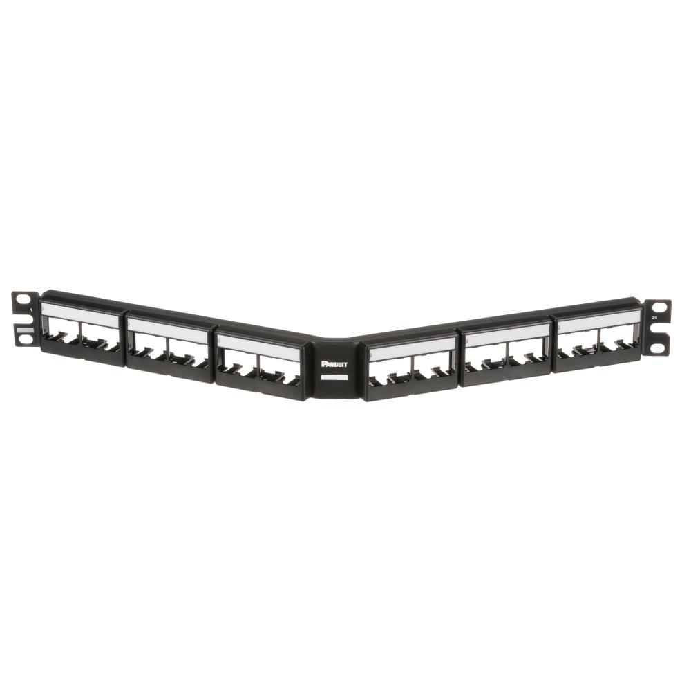 Mini-Com® Angled Patch Panel, 24 port, 1 RU, BL