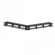 Panduit CPPA24FMWBLY - Mini-Com® Ang Flush Patch Panel, 24 Port, 1 RU,