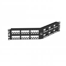 Panduit CPPA48FMWBLY - Mini-Com® Ang Flush Patch Panel, 48 Port, 2 RU,