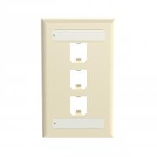 Panduit CFPL3EIY - Mini-Com, Classic, Faceplate, 3 port, Electric I