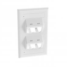 Panduit CFPSL4WHY - Mini-Com®, Classic, Sloped,Faceplate, 4 port, W