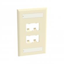 Panduit CFPL4EIY - Mini-Com®, Classic, Faceplate, 4 port, Electric