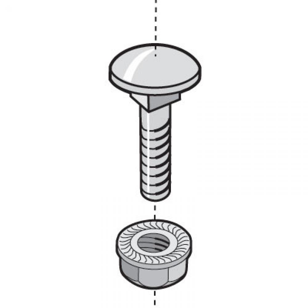 EZBN1/4BL- ROUND HEAD SCREW & FLANGE NUT