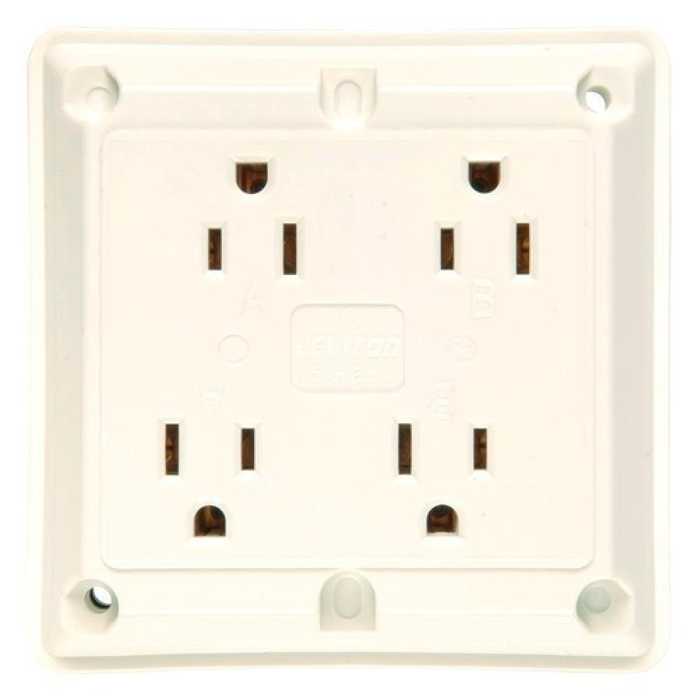QUAD RECEPT 15A 125V W