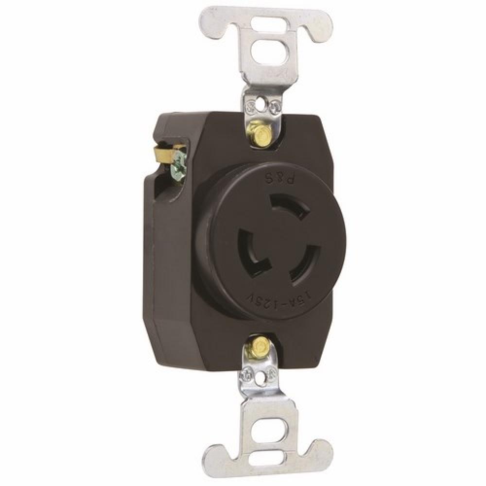 TURNLOK SGL RECEPT 3W 15A 125V