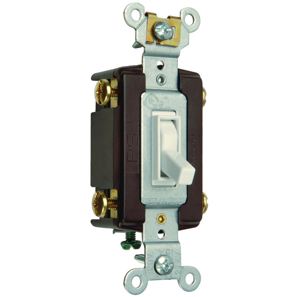 SELF GROUNDING 4W AC 15A 120V SW WH
