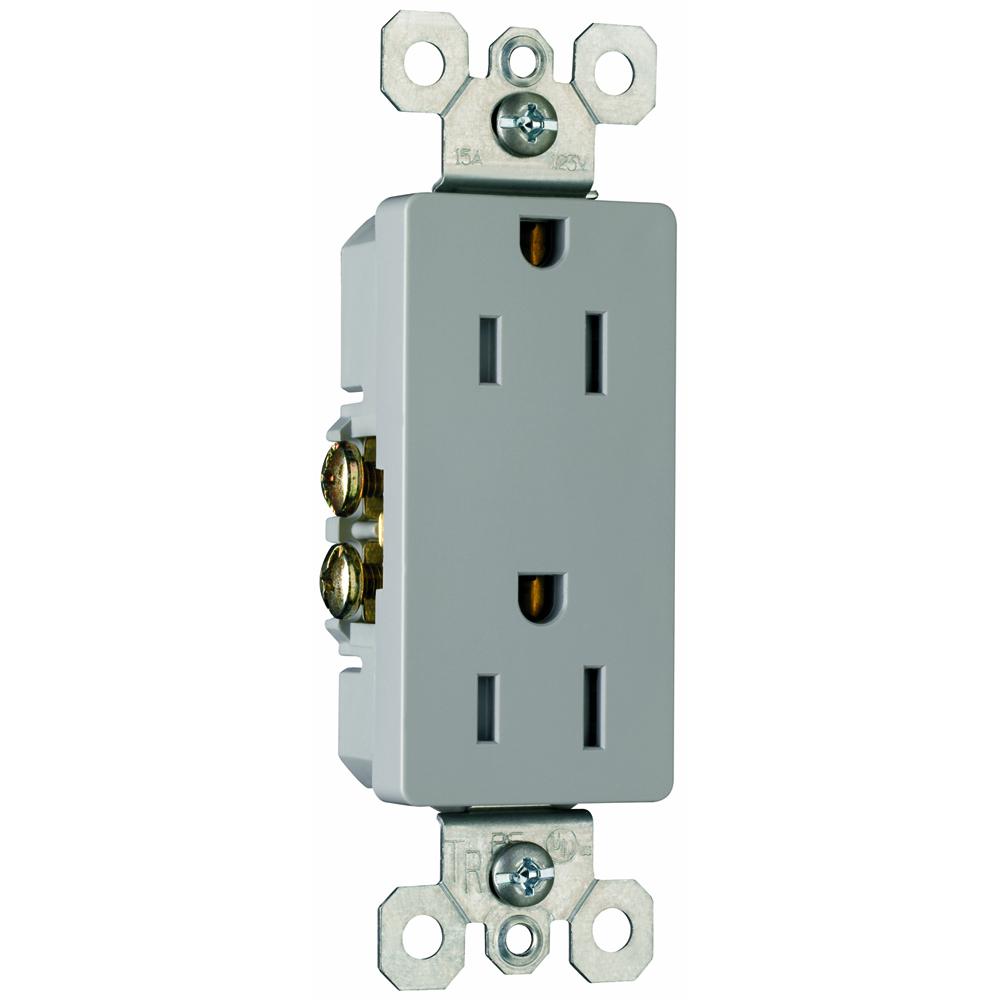 RADIANT 15A/125V TR DUP RECEP GRY