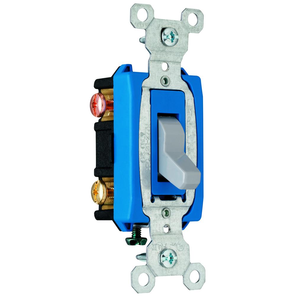 15A 120/277VAC B+S WIRE COMM 3W SW GRY