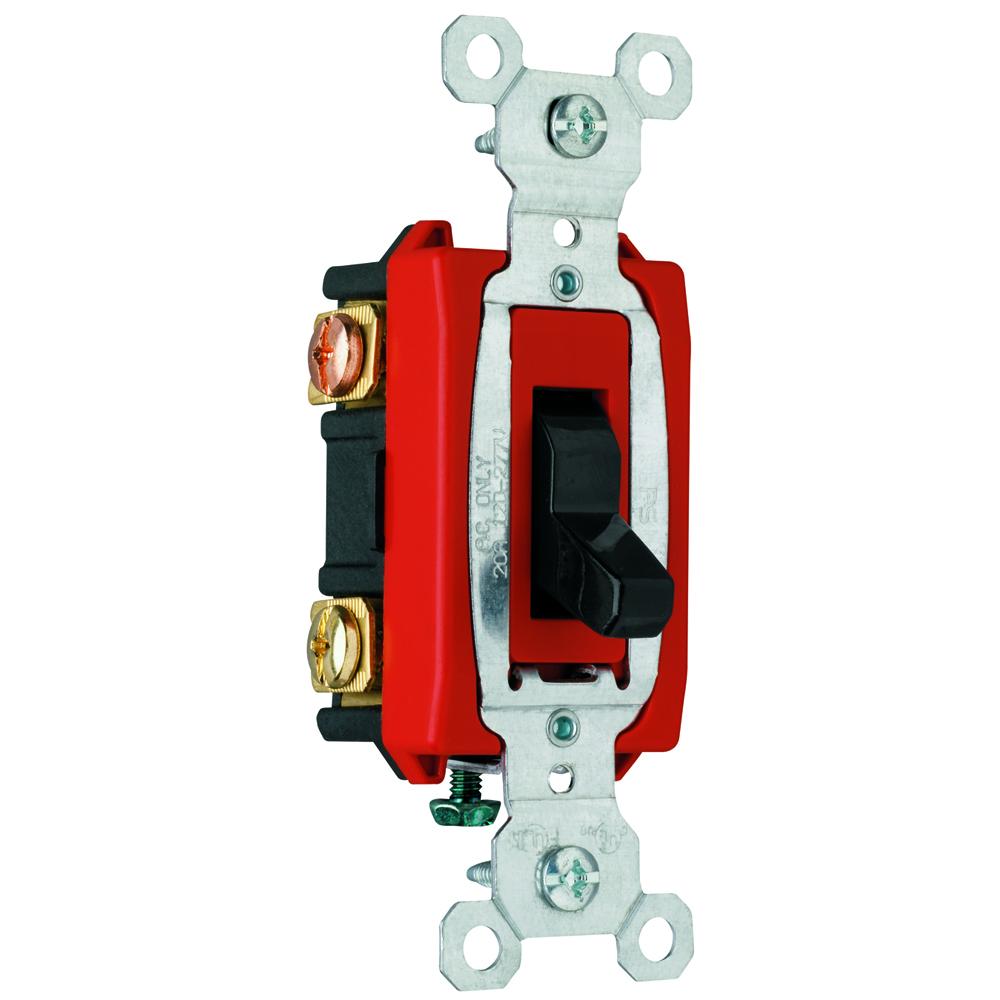 20A 120/277VAC B+S WIRE COMM 3W SW BK