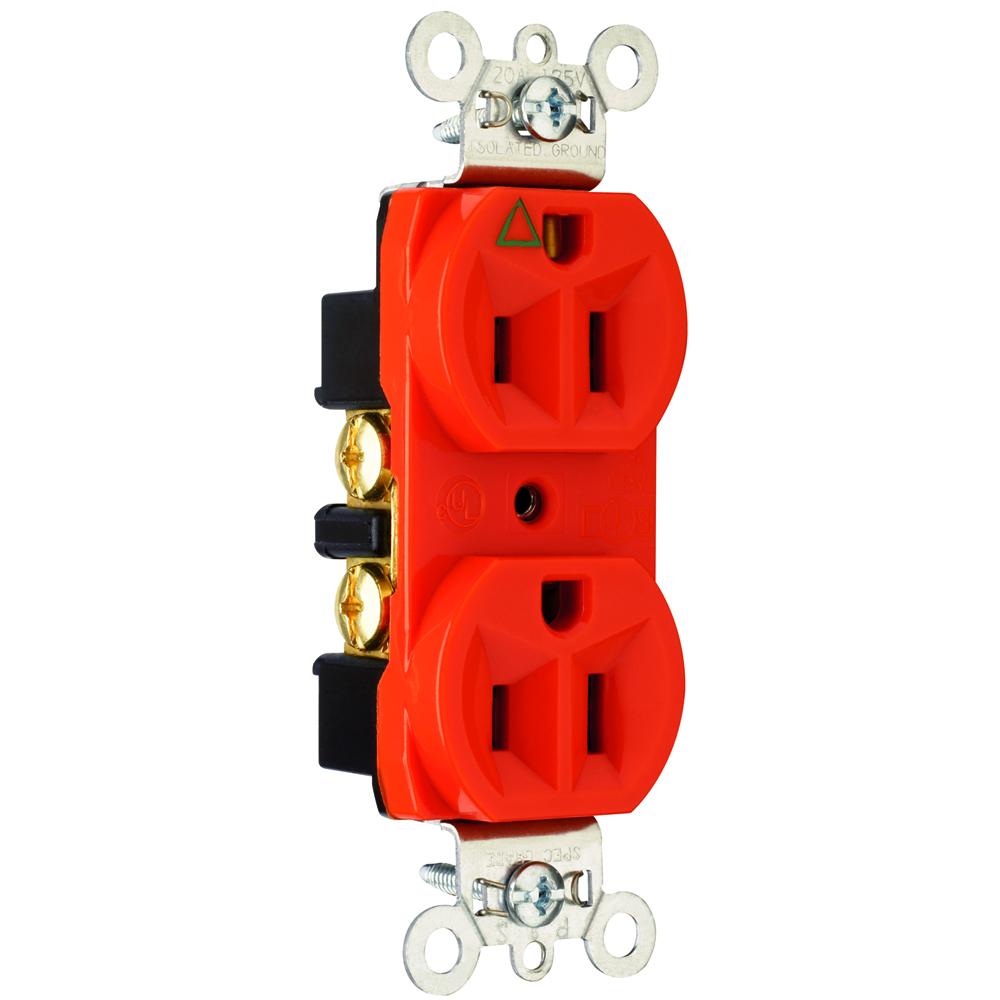RECEP DUP 15A COMMER ISOL GRD OR