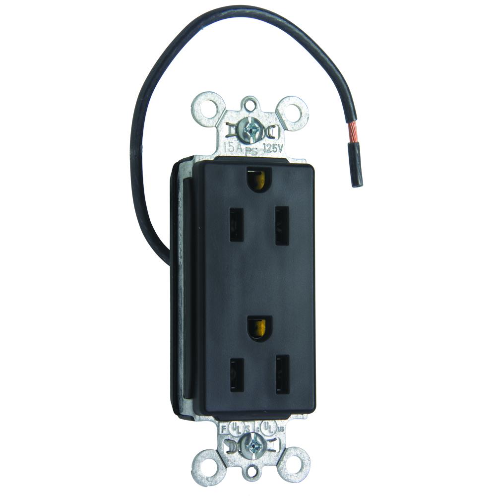 15A/125V SPLT CIRC DECOR SPC GR BK
