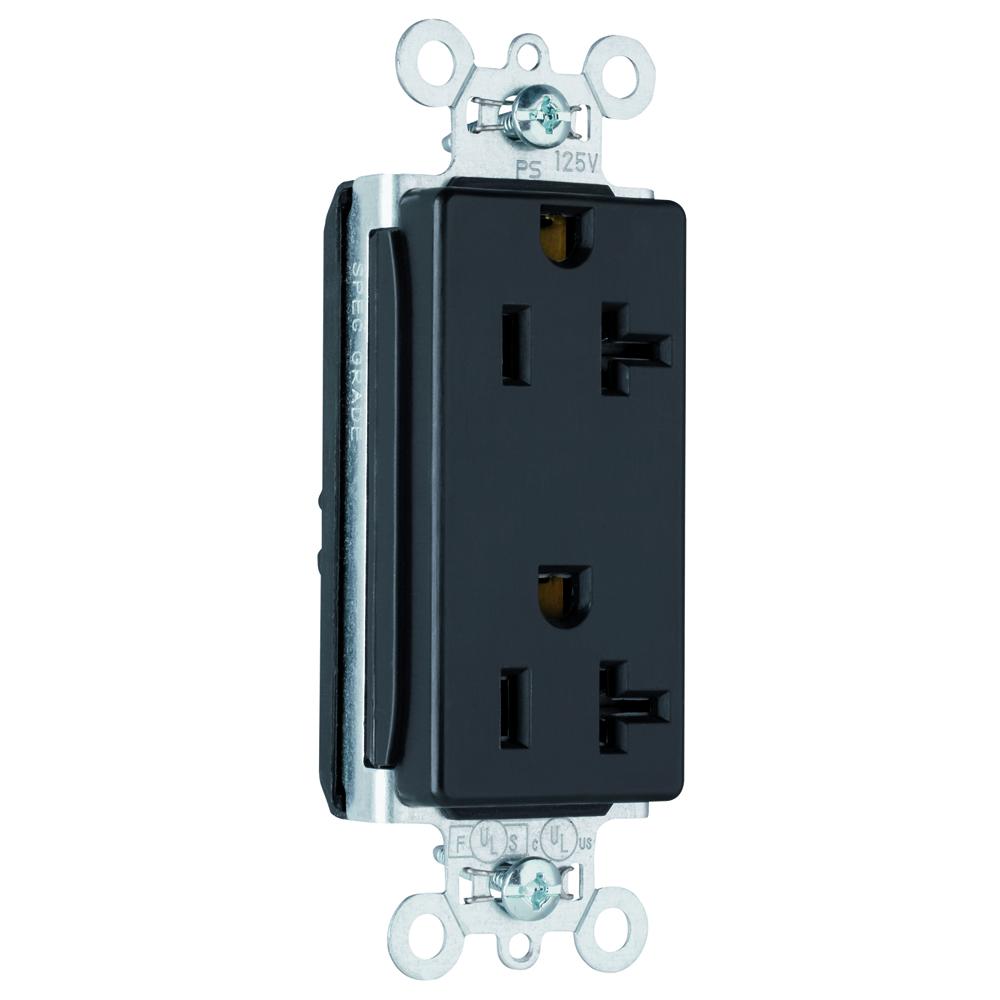 PT DUP DECO 20A/125V BK