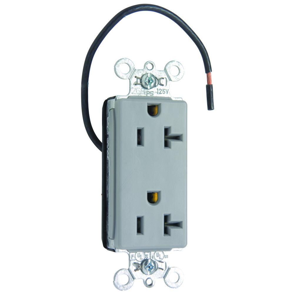 20A/125V SPLT CIRC DECOR SPEC GR GRY