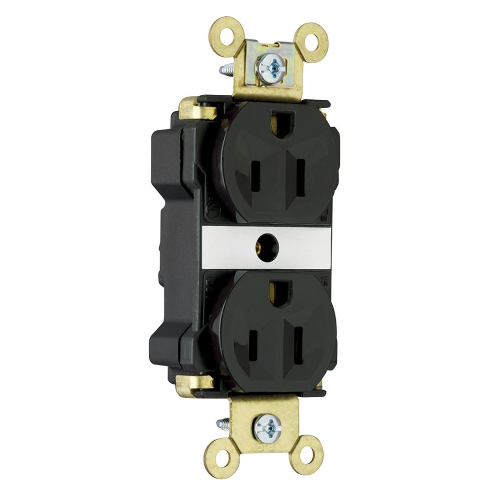 DUP RECEPT EHD 15A/125V BK