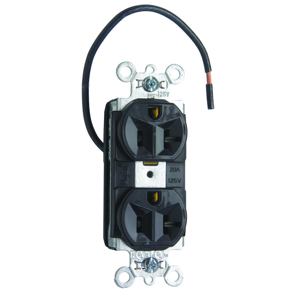20A/125V SPLT CIRC DUPLX SPEC GR BN