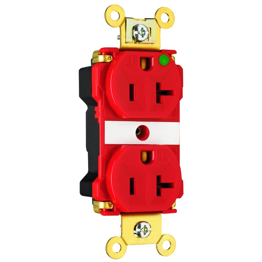 HG ILLUM EHD DUP RECEPT 20A/125V RED