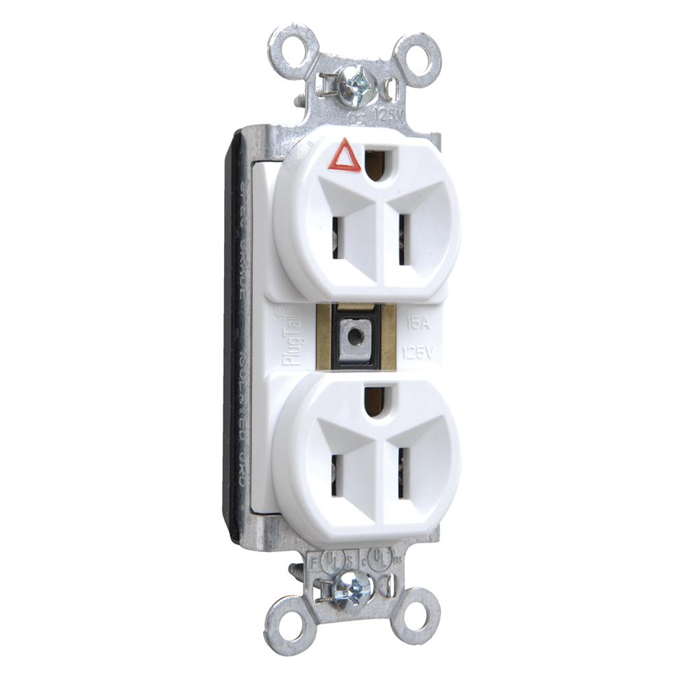 PT IG DUP RECEPT CR 15A/125V WH