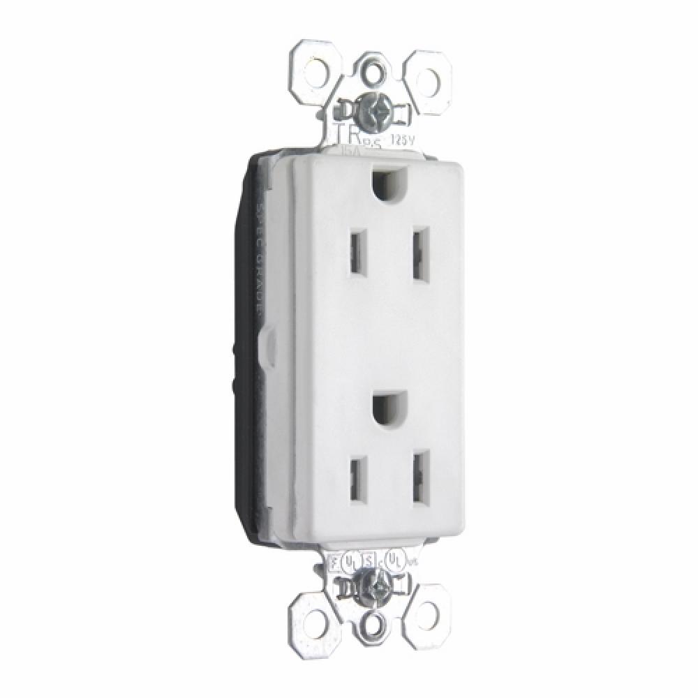 DUP DECO RECEP TR 15A 125V WH
