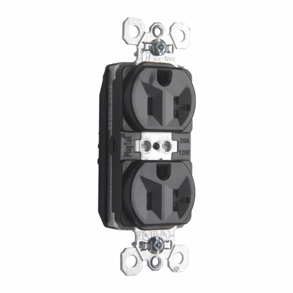 DUP RECEP TR 20A 125V BK