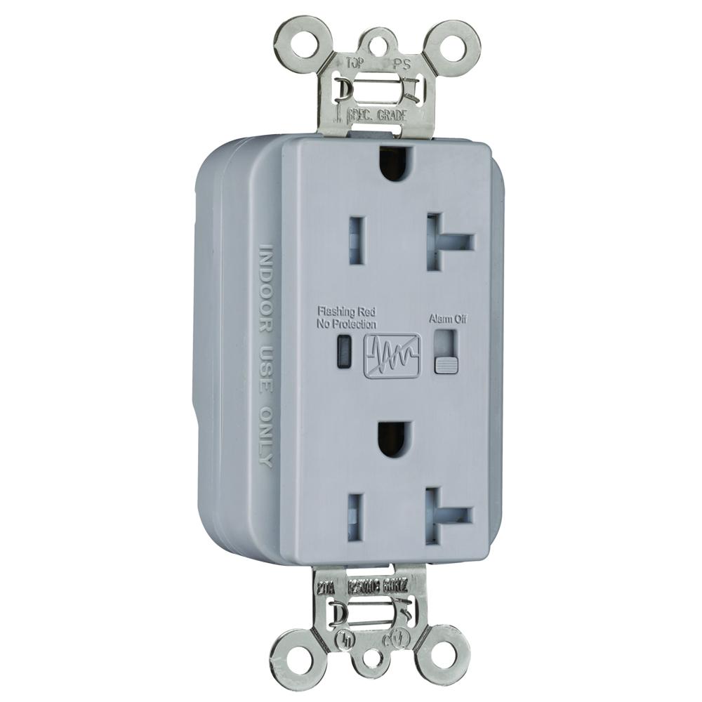 DUP RECEP TR 20A 125V GRY