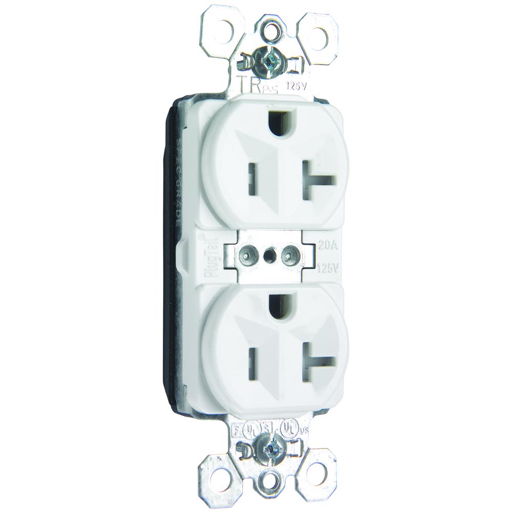 DUP RECEP TR 20A 125V WH