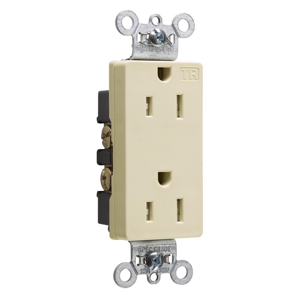 TR DECO RECEP 15A 125V S+B WIRE IV