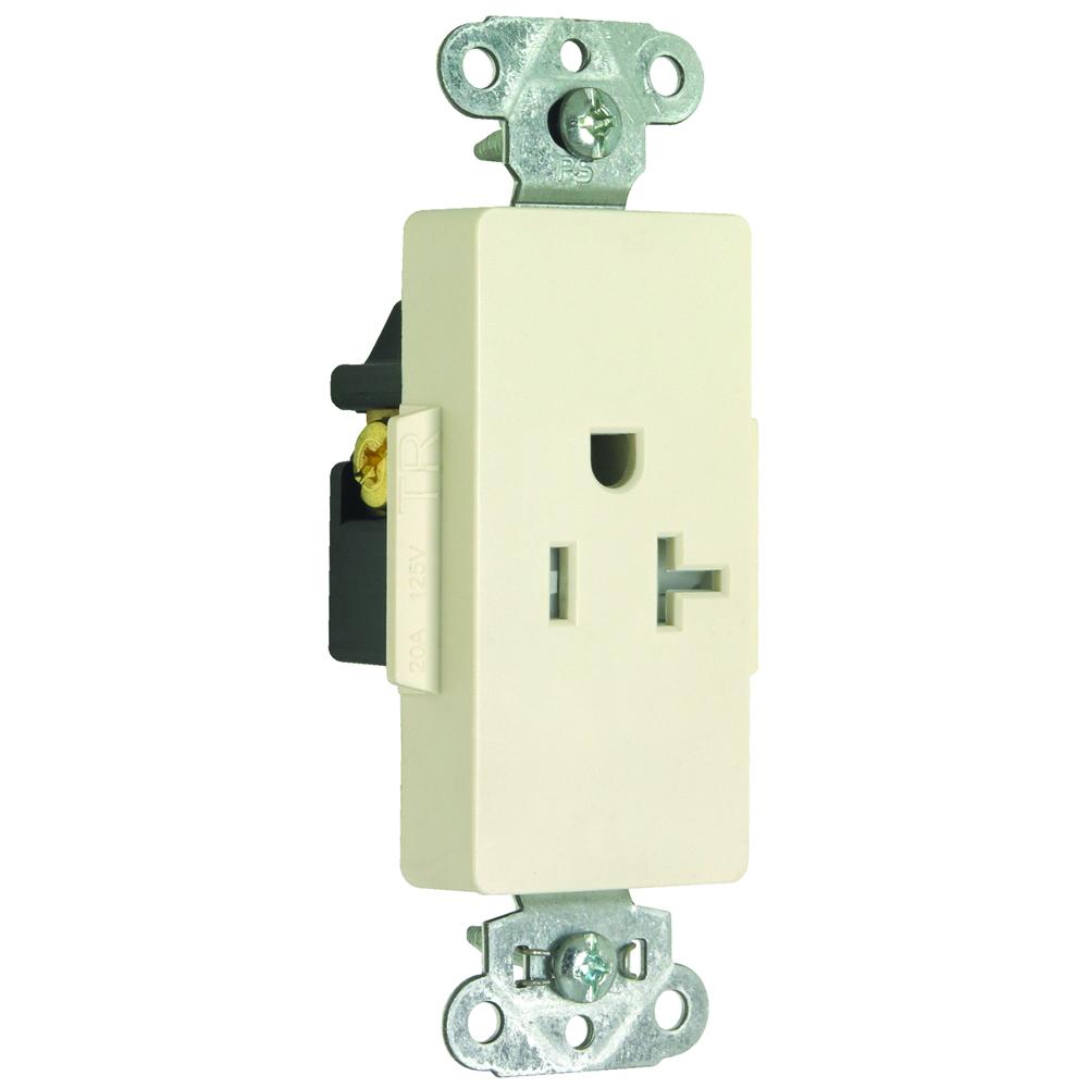 DECO REC SGL TAMPER RES 20A/125V LA
