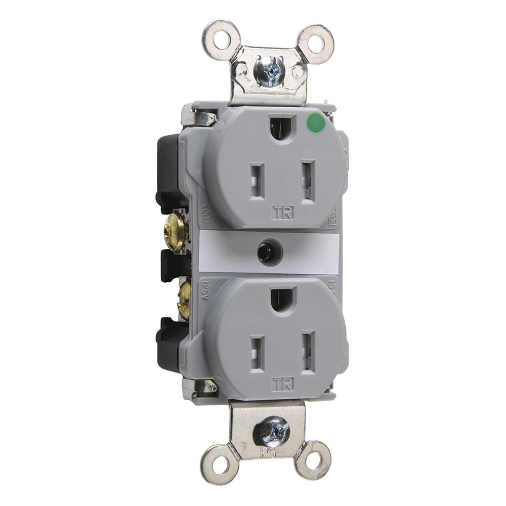 TR HOSP RECP 15A 125V GRY