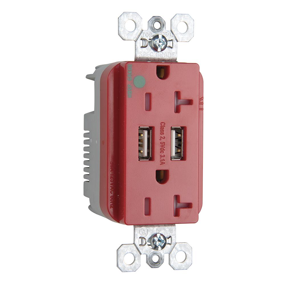 DUP REC 20A TR HG W/3.1 USB CHRG RD