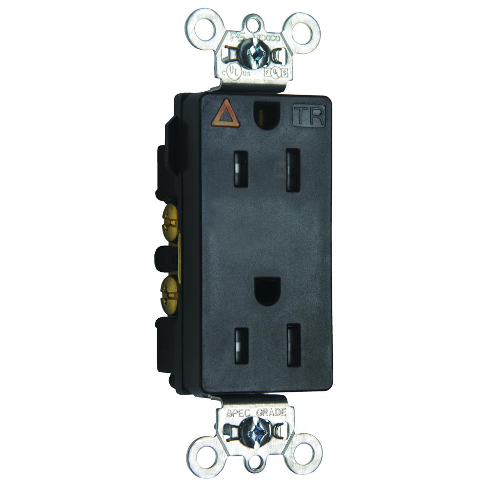 IG TR DECOR RECEPT 15A 125V BK