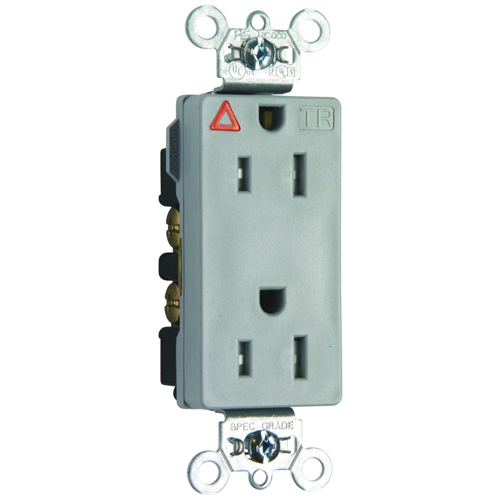 IG TR DECOR RECEPT 15A 125V GRY