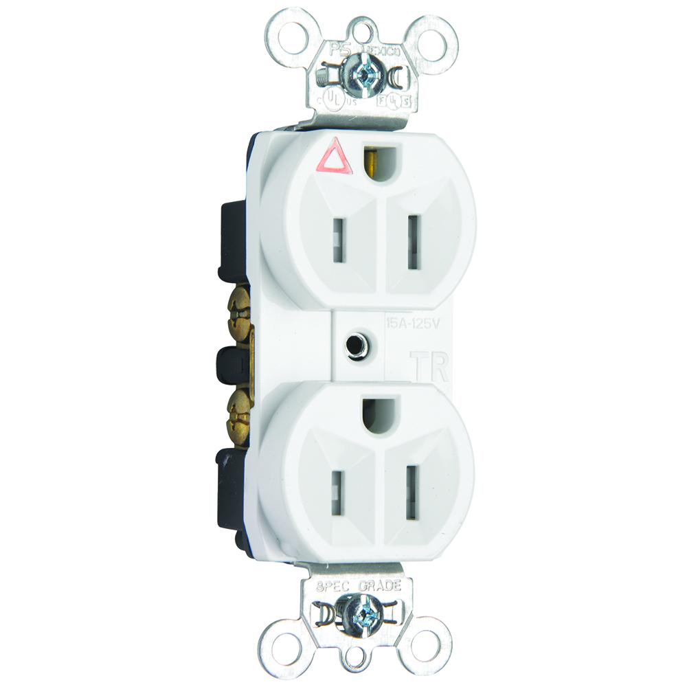 IG TR DUP RECEPT 15A 125V WH