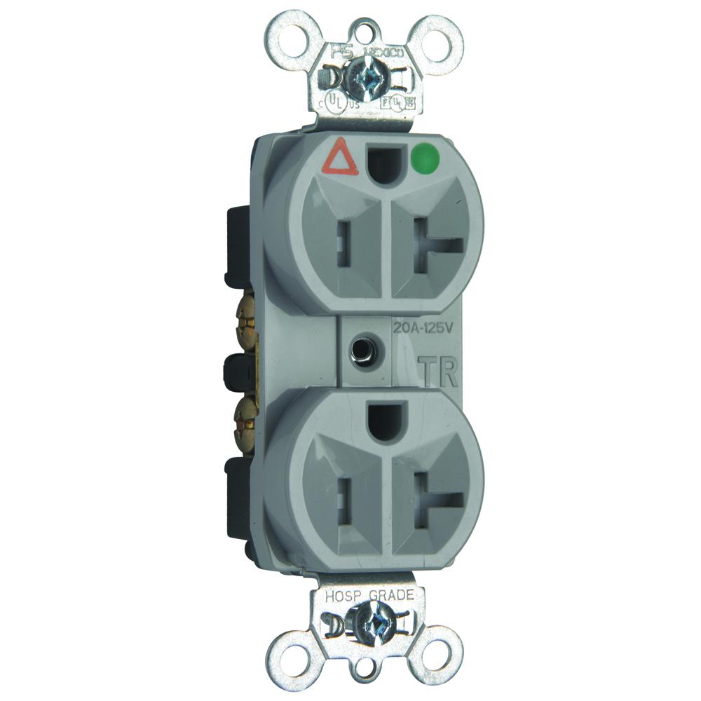HG IG TR DUP RECEPT 20A 125V GRY