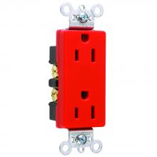 Legrand-Pass & Seymour 26252RED - DECO DUP RECEP 15A 125V B+S WIRE RED