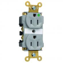 Legrand-Pass & Seymour 8200GRY - HOSP GRD DUP RECEPT 15A/125VAC GRY