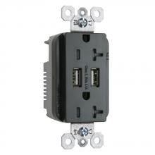 Legrand-Pass & Seymour TR5362USBBK - DUP REC 20A TR SPEC W/3.1A USB CHRG BK