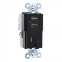 Legrand-Pass & Seymour TM8-USBBKCC6 - DECORATOR COMBO RECEPT+USB BK