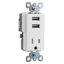 Legrand-Pass & Seymour TM8-USBWCC6 - DECORATOR COMBO RECEPT+USB WH