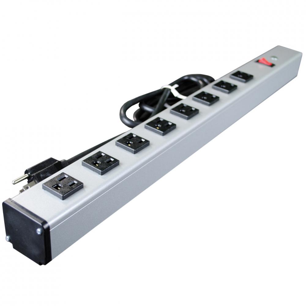 15A, 24IN, 8 OL, SW, 6 FT CORD, GY