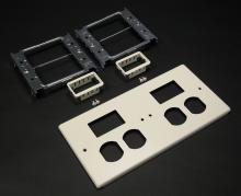 Legrand-Wiremold V4047-2BBMM - 4-GANG W/2 DUPLEX & TWO 2A MINI V
