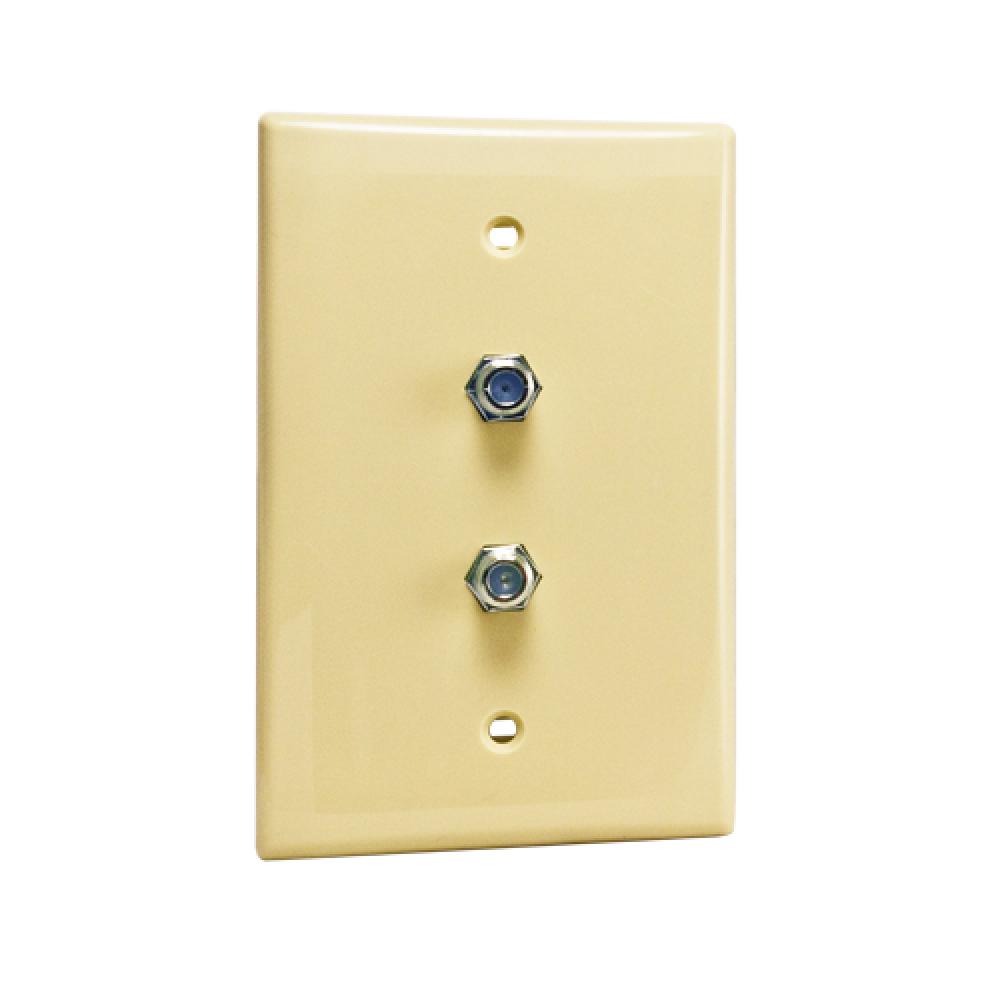 Wall Plate 2xF81 1 Gang Midsize Ivory