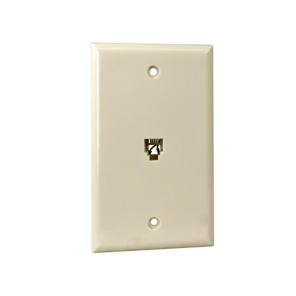 Wall Plate 1xRJ14 1 Gang Light Almond
