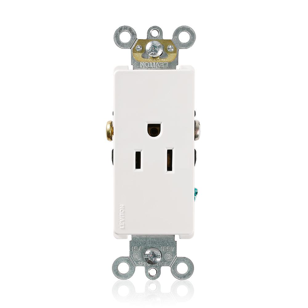 515R DEC SINGLE RECEP WHT SIDE WIRED