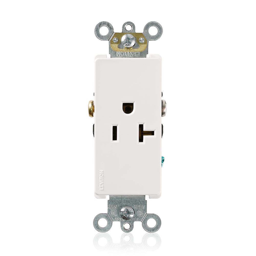 520R DEC SNGL RECEP SIDE WIRED WHT