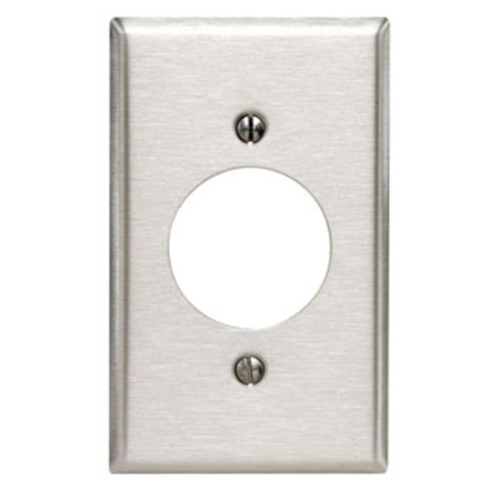 1G SS WALLPLATE 430 SINGLE RECP OPENING