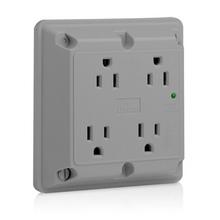 Leviton 5480-GY - TVSS 4 IN 1 15ACOM GY