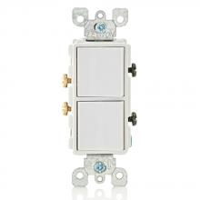 Leviton 5634-W - WH COMBI DEC 2SW SP 15A120/277VAC.