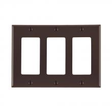 Leviton 80411-N - 3 GANG DEC WLPLT NYLON BROWN