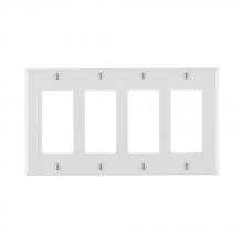 Leviton 80412-W - 4 GANG DECORA WALLPLATE